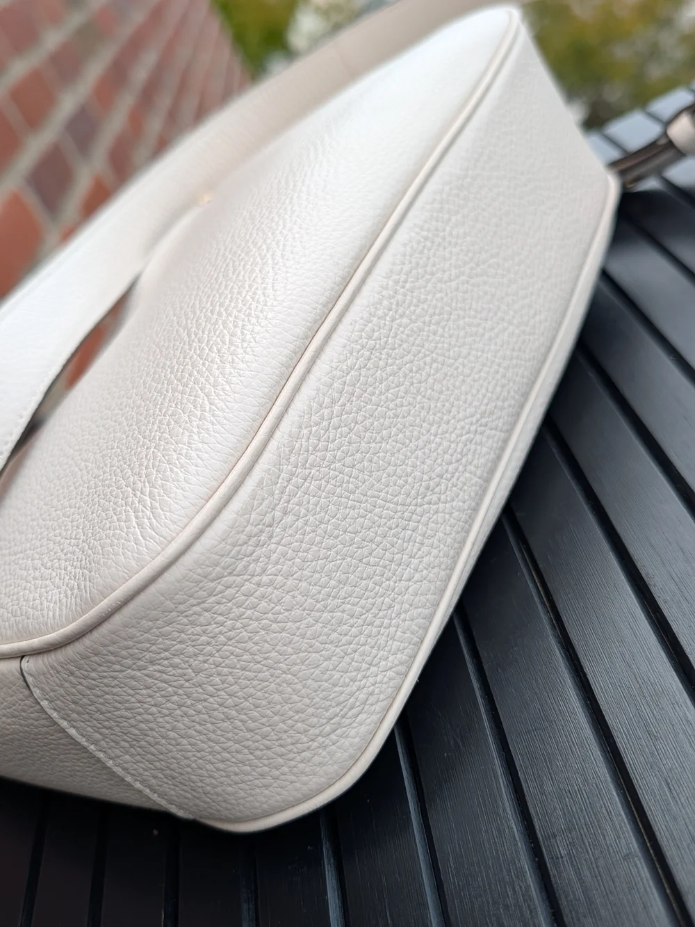 Coach Pebbled Leather White Shoulder Bag